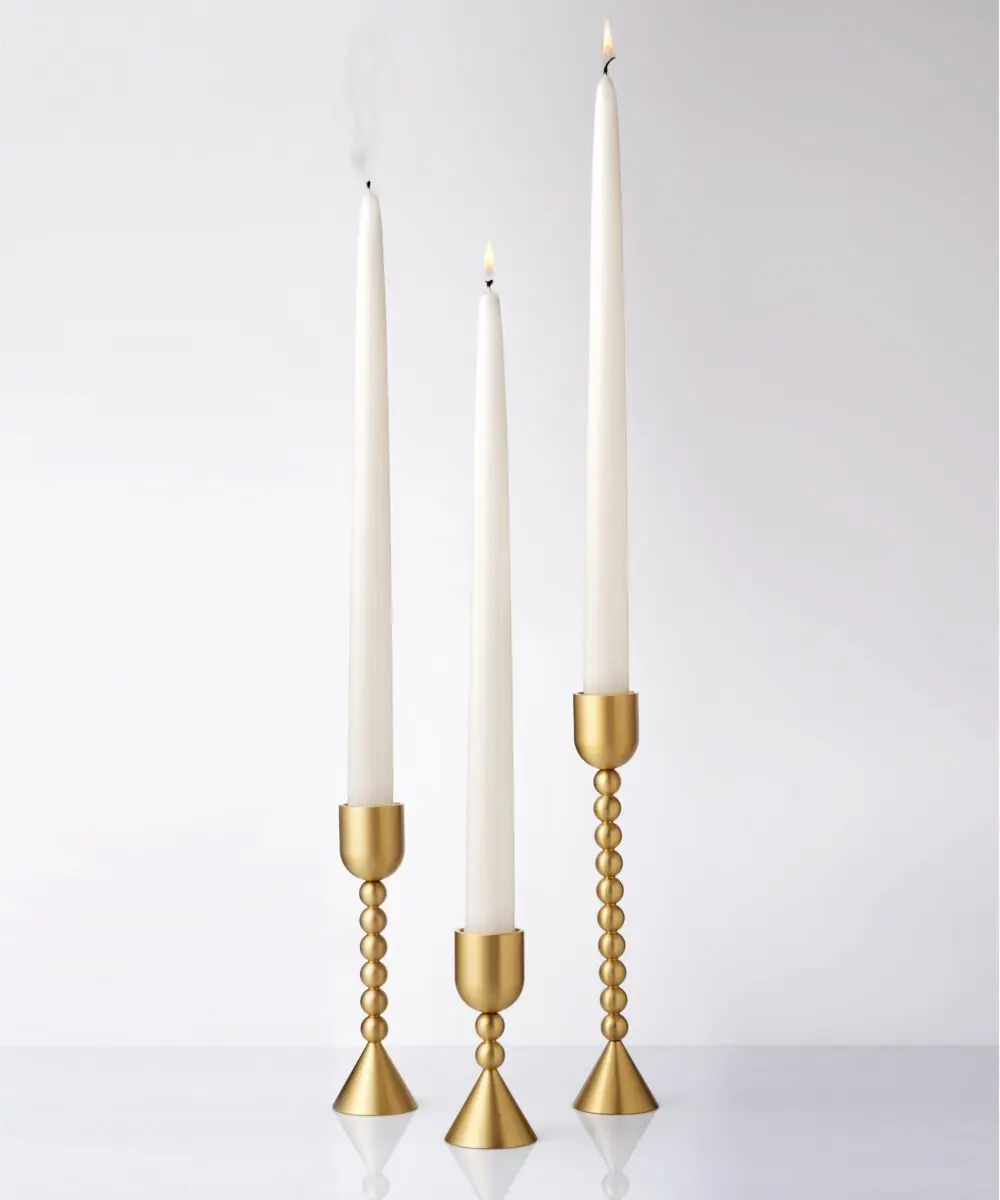 Zestaw mosiężnych świeczników HELENA (3 szt.)